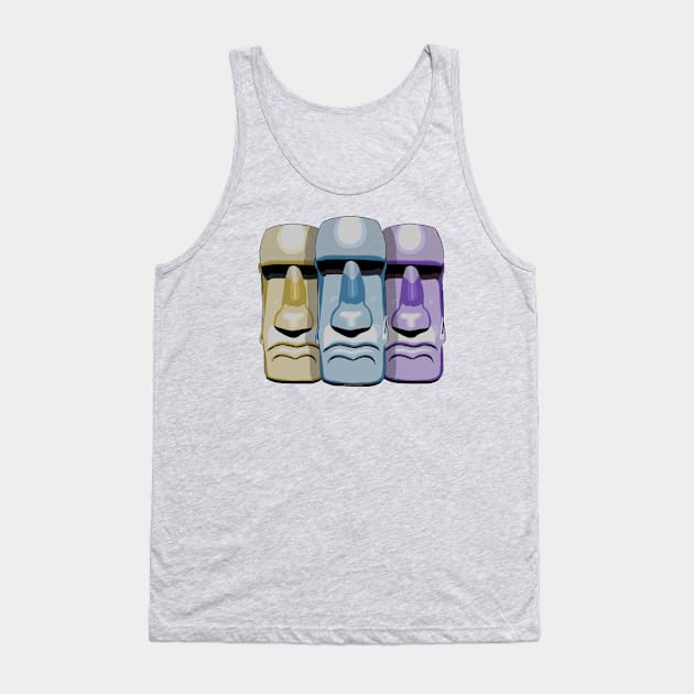 Easter Island Pop tee Tank Top by FanboyMuseum